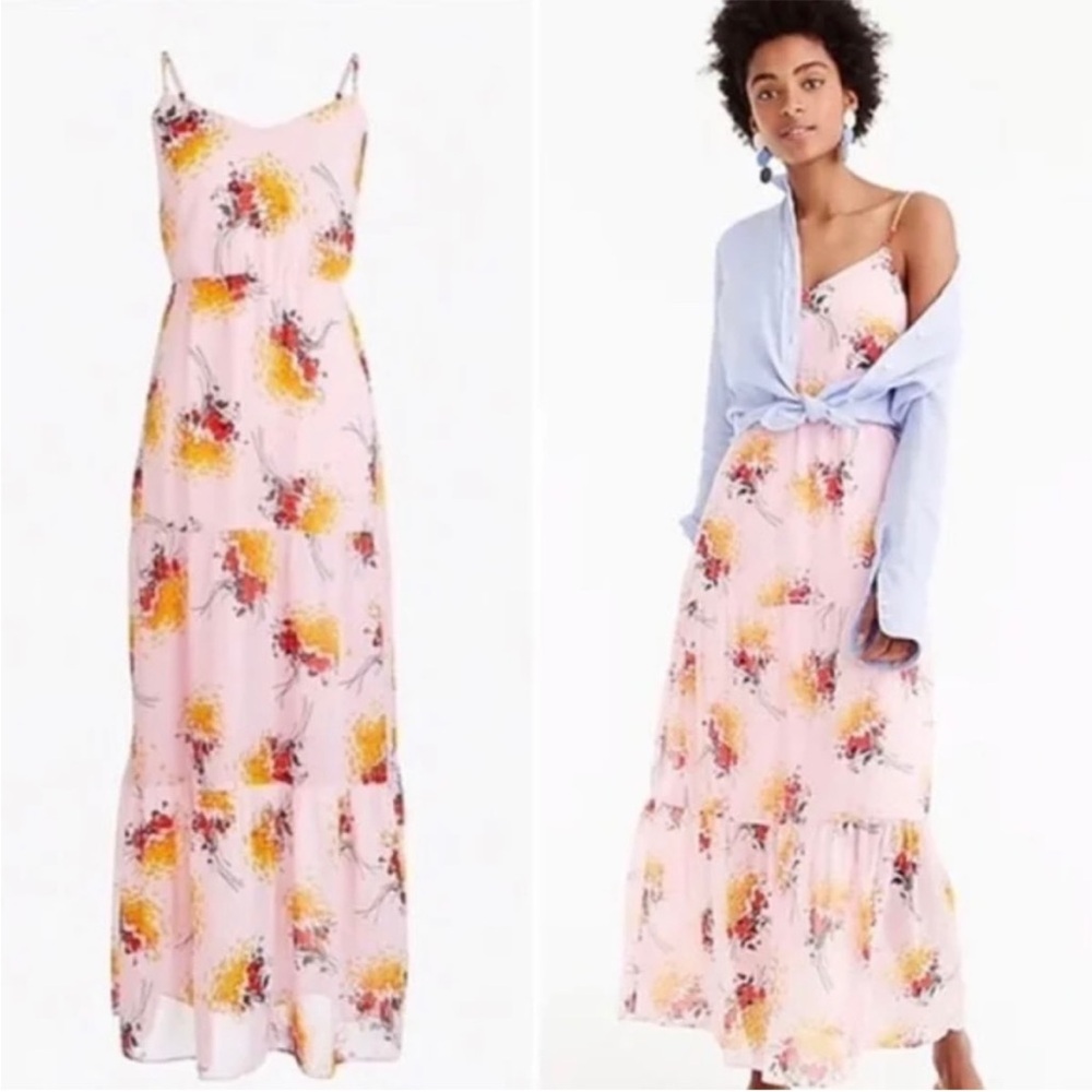 Elegant Floral Maxi Dress in Pink by J. Crew